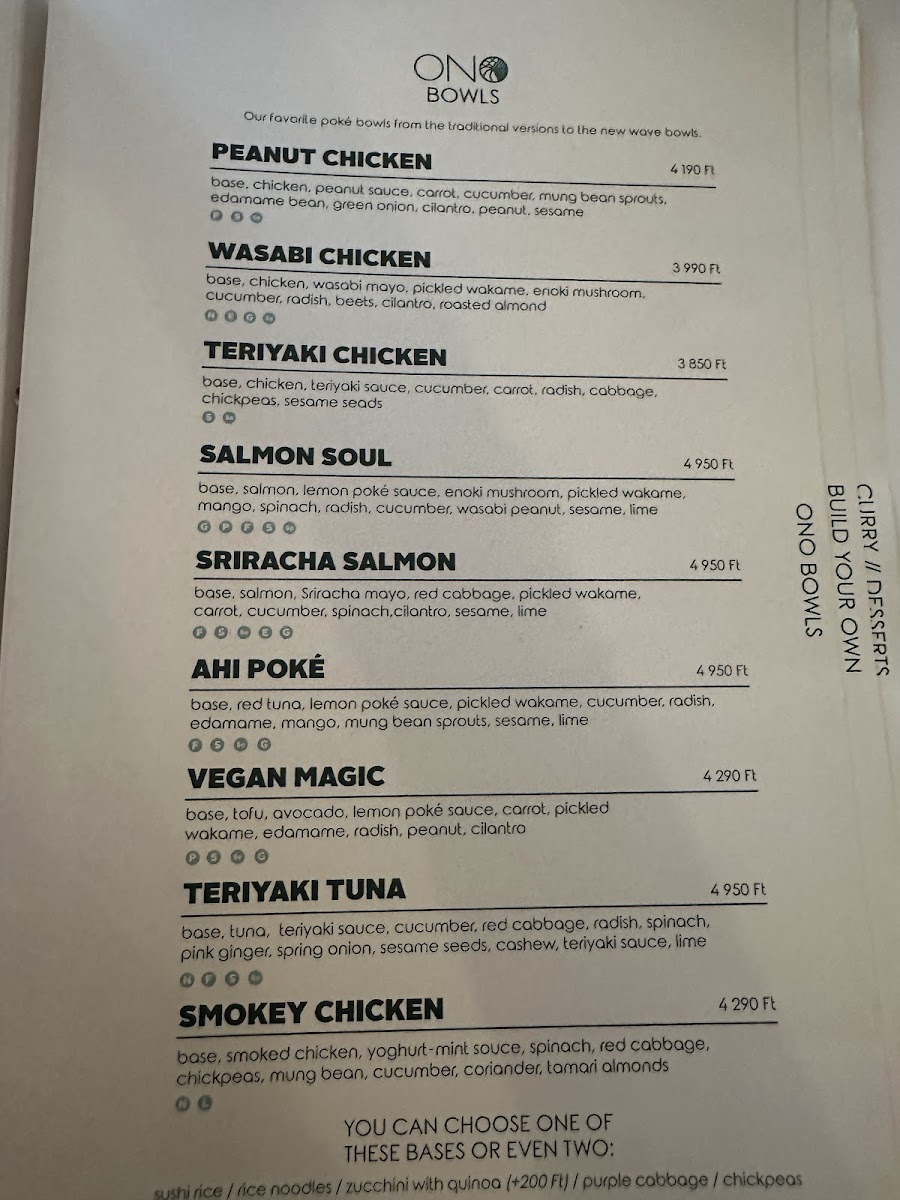 Menu Ono Poké Bowl & Bar Restaurant - 5. Kerület-5