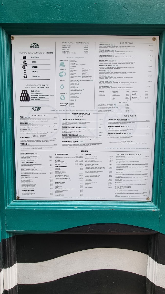 Menu Ono Poké Bowl & Bar Restaurant - 5. Kerület-7