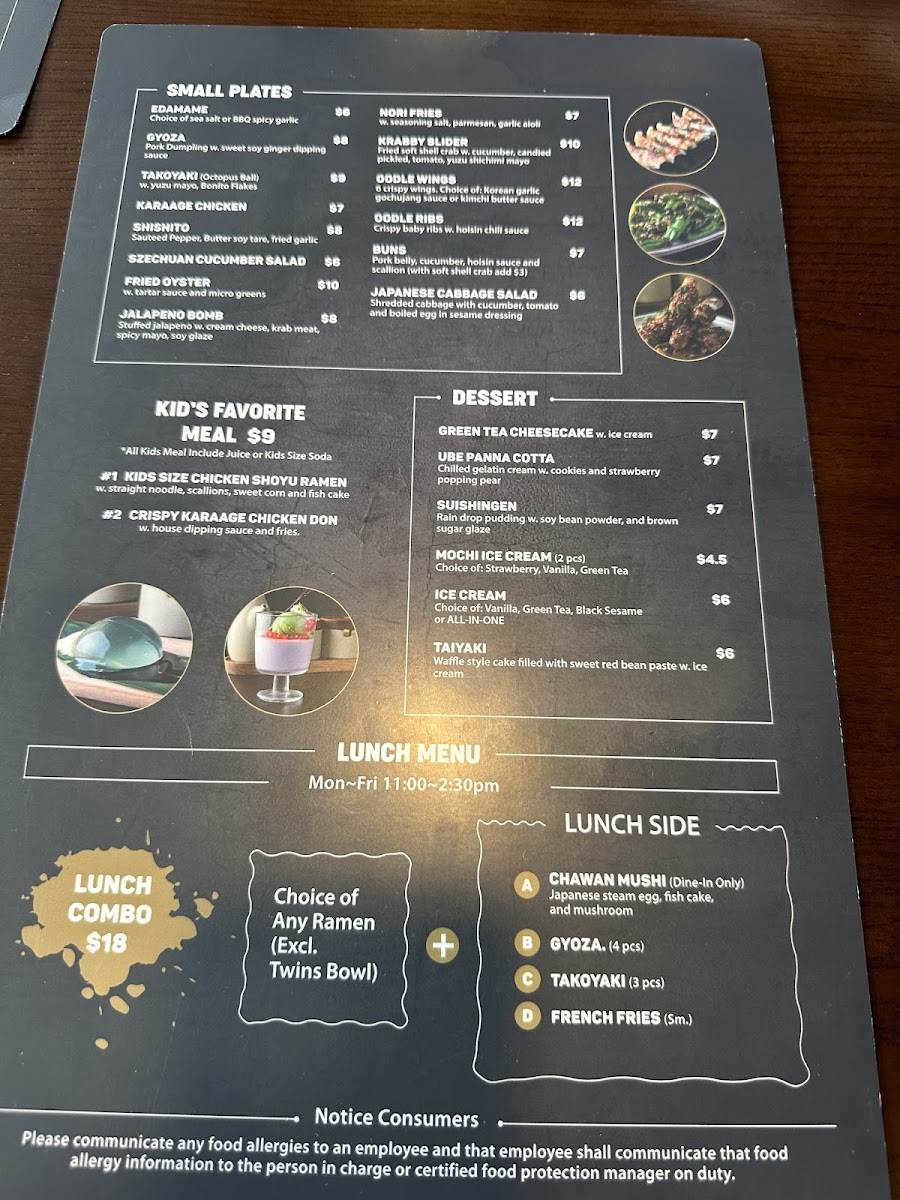 Menu Oodle-10