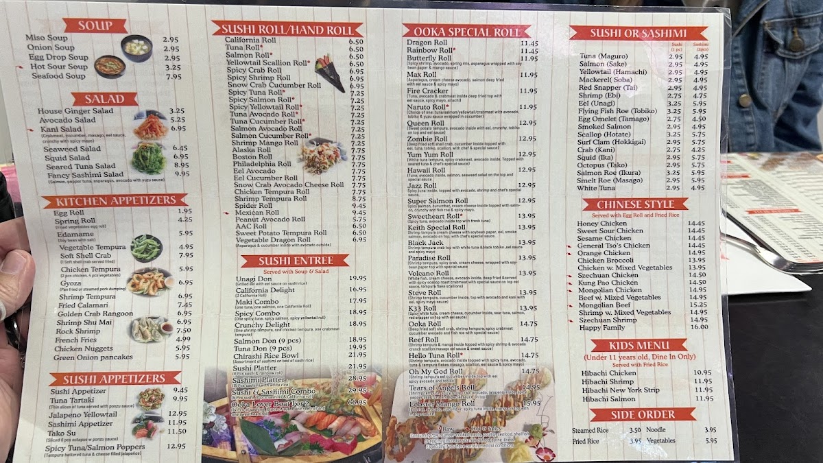 Menu Ooka Chinese & Japanese Restaurant-1