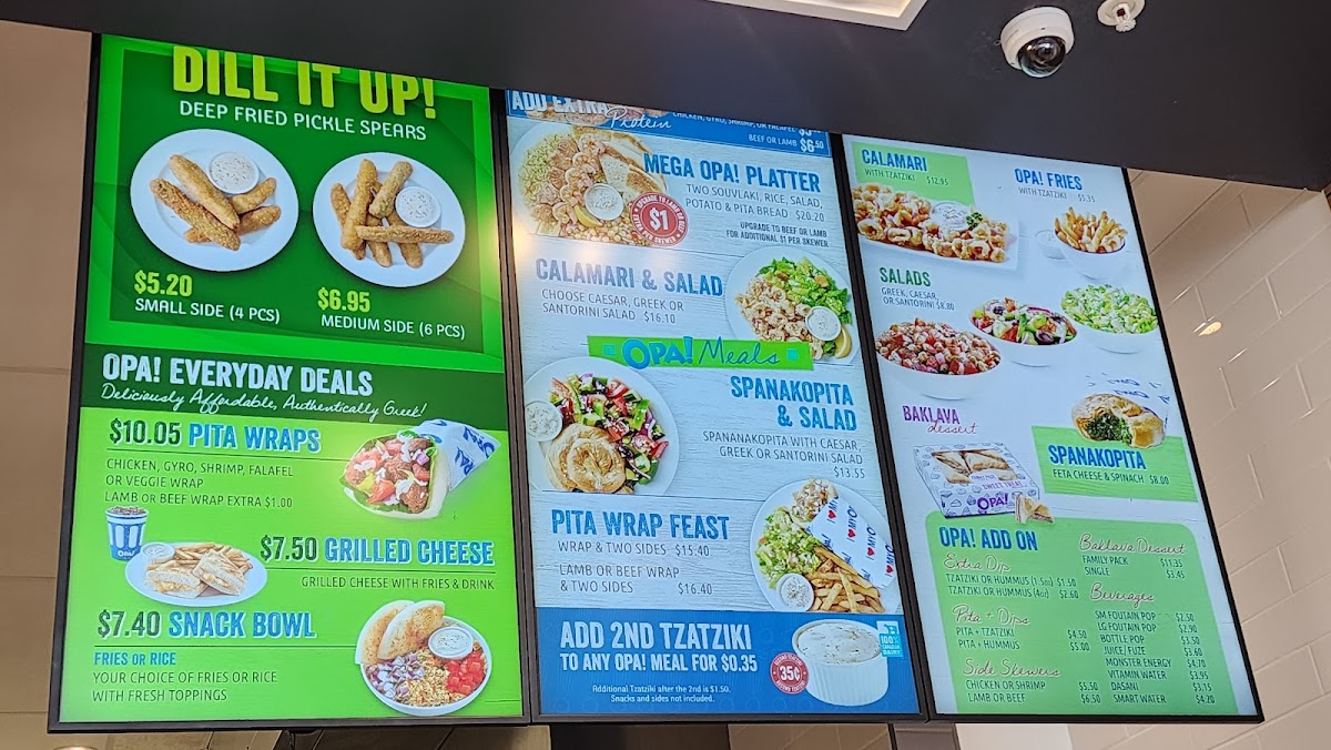 Menu Opa! Of Greece Clearwater Landing-1