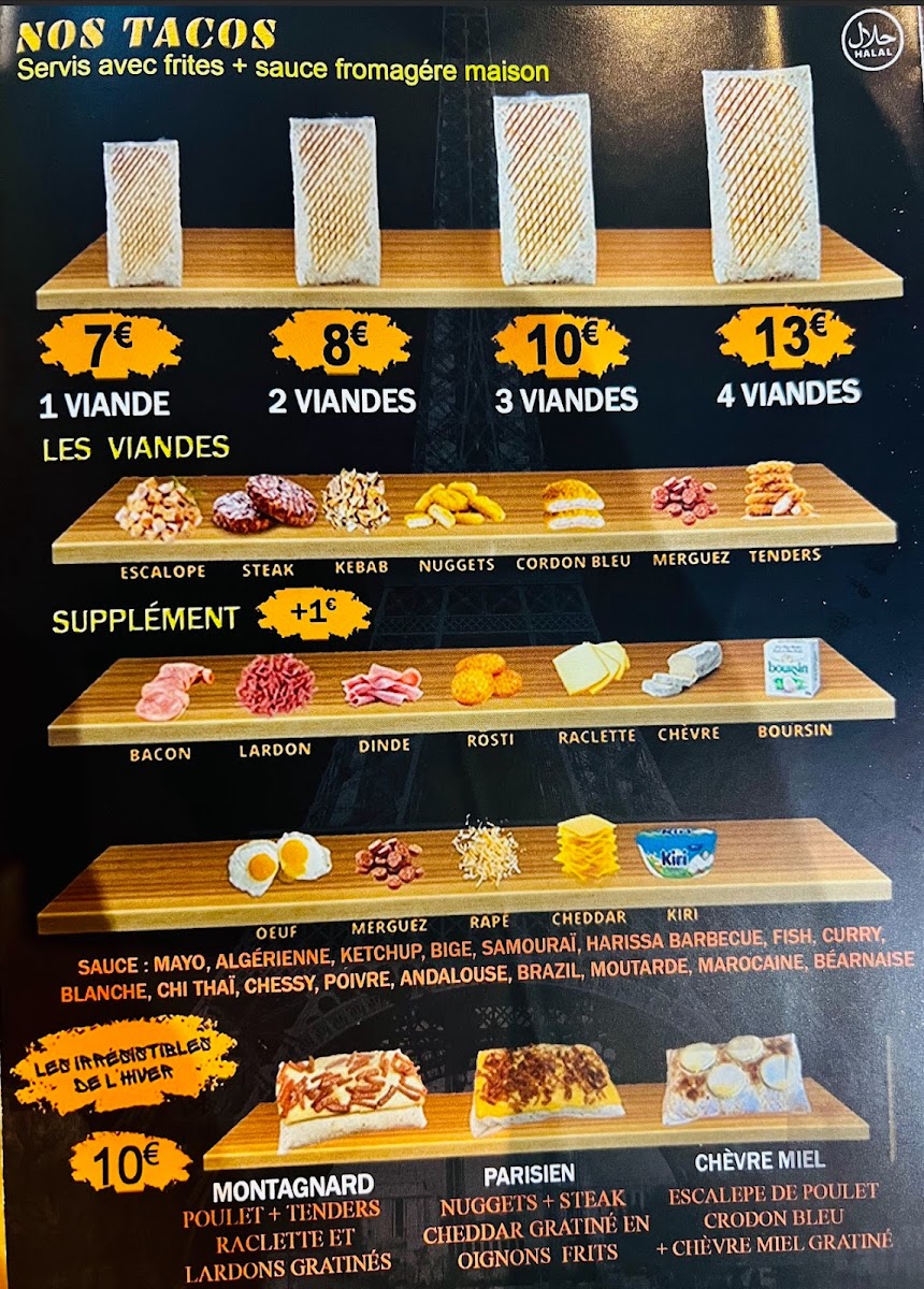 Menu O’Panama, Restaurant, Kebab, Tacos, Kebab Périgueux-1