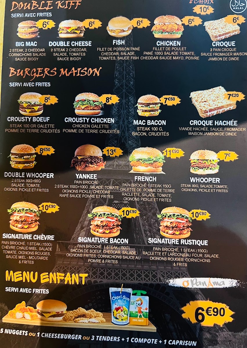 Menu O’Panama, Restaurant, Kebab, Tacos, Kebab Périgueux-6