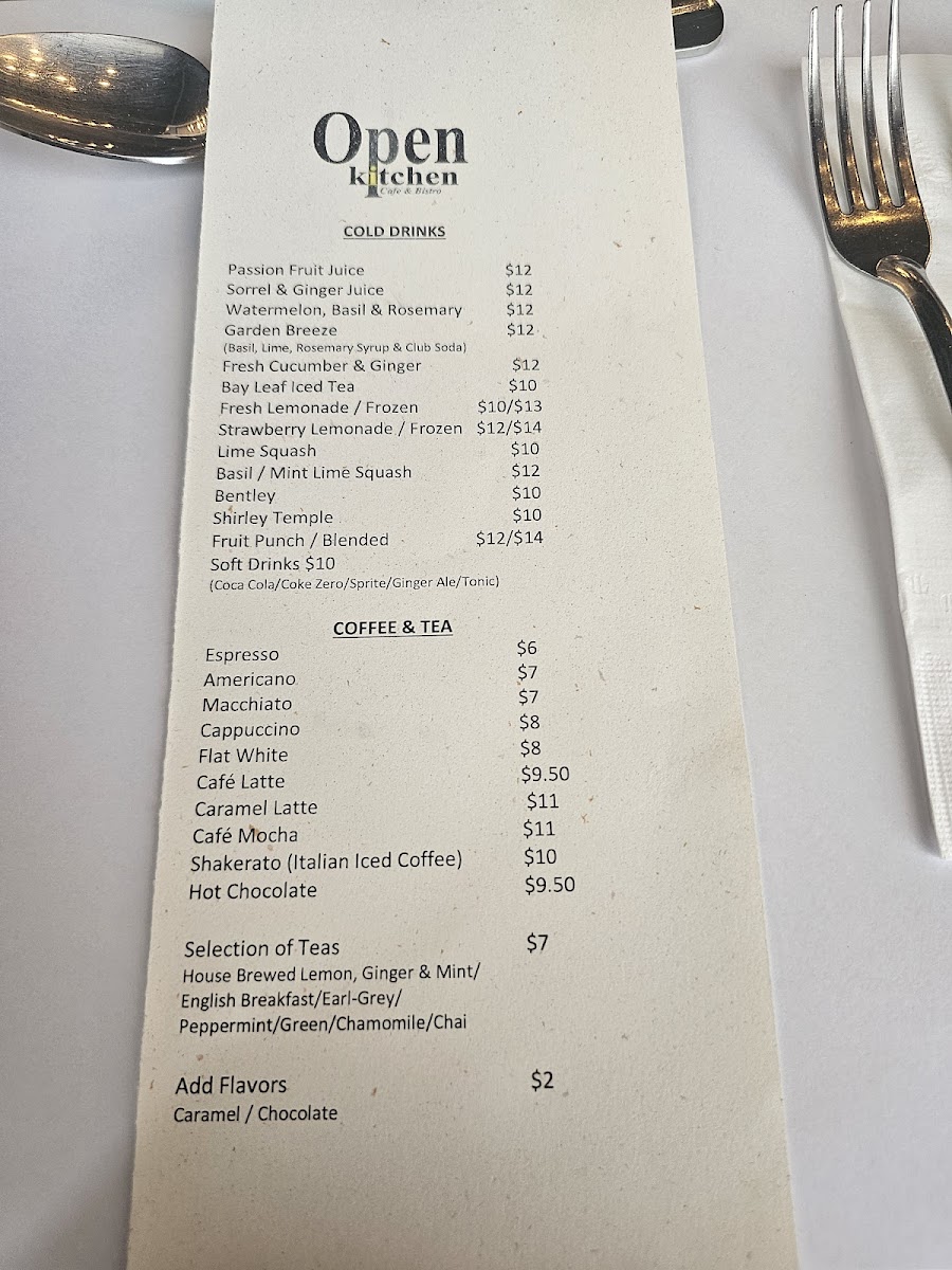 Menu Open Kitchen Cafe & Bistro-1