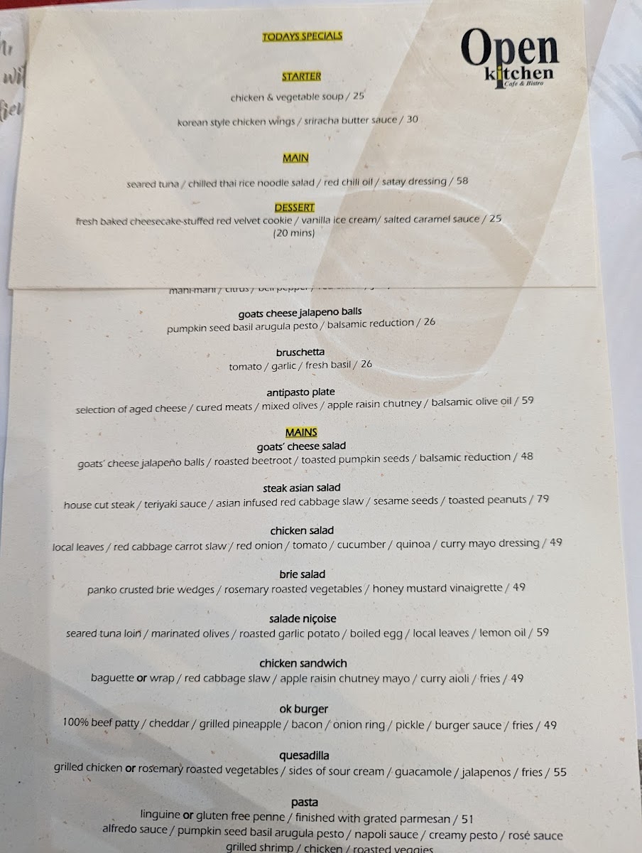 Menu Open Kitchen Cafe & Bistro-7