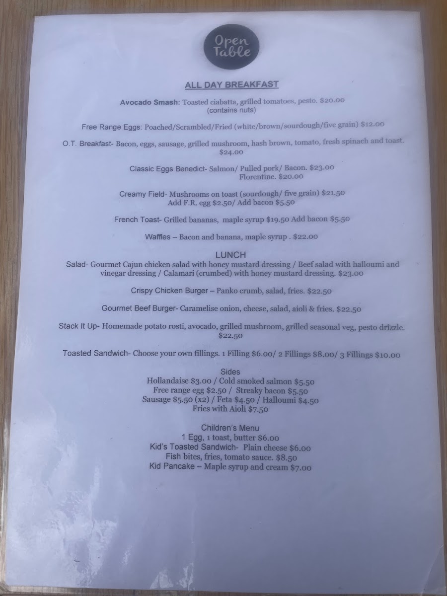 Menu Open Table-4