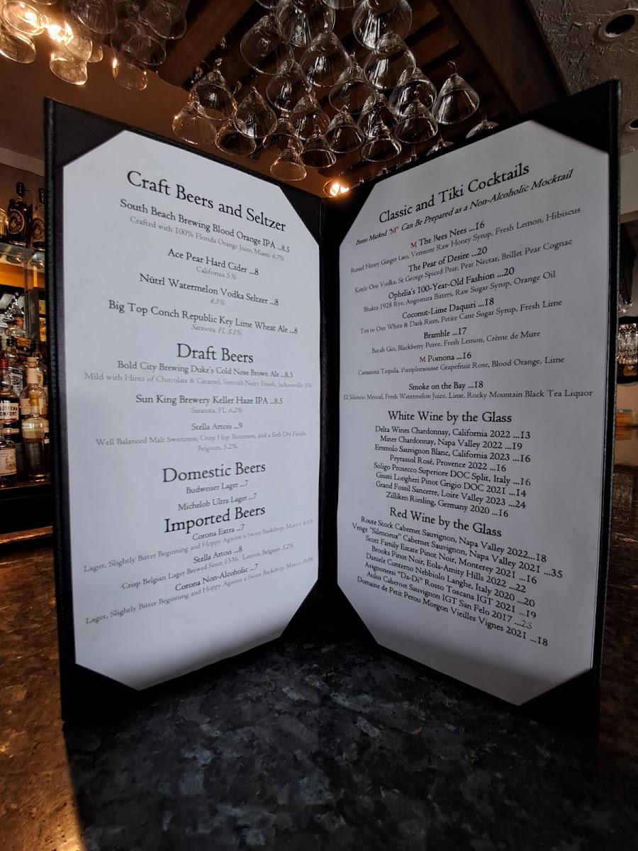 Menu Ophelia's On The Bay-1