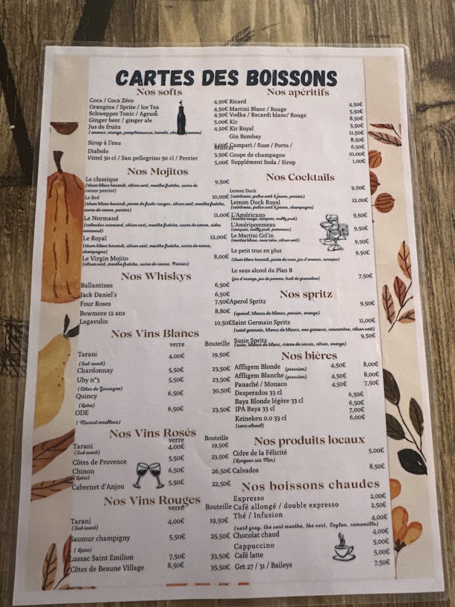 Menu O'plan B By 6.3-1
