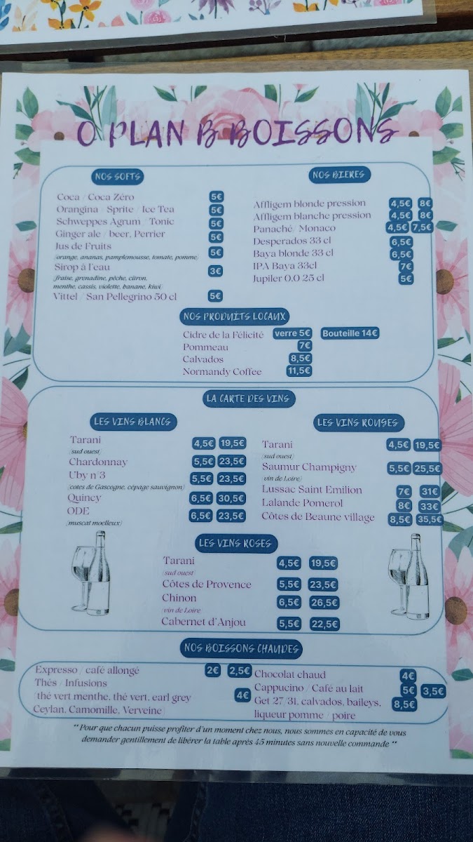 Menu O'plan B By 6.3-4