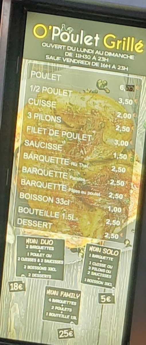 Menu O'poulet Grillé ~ Lille Fives-2