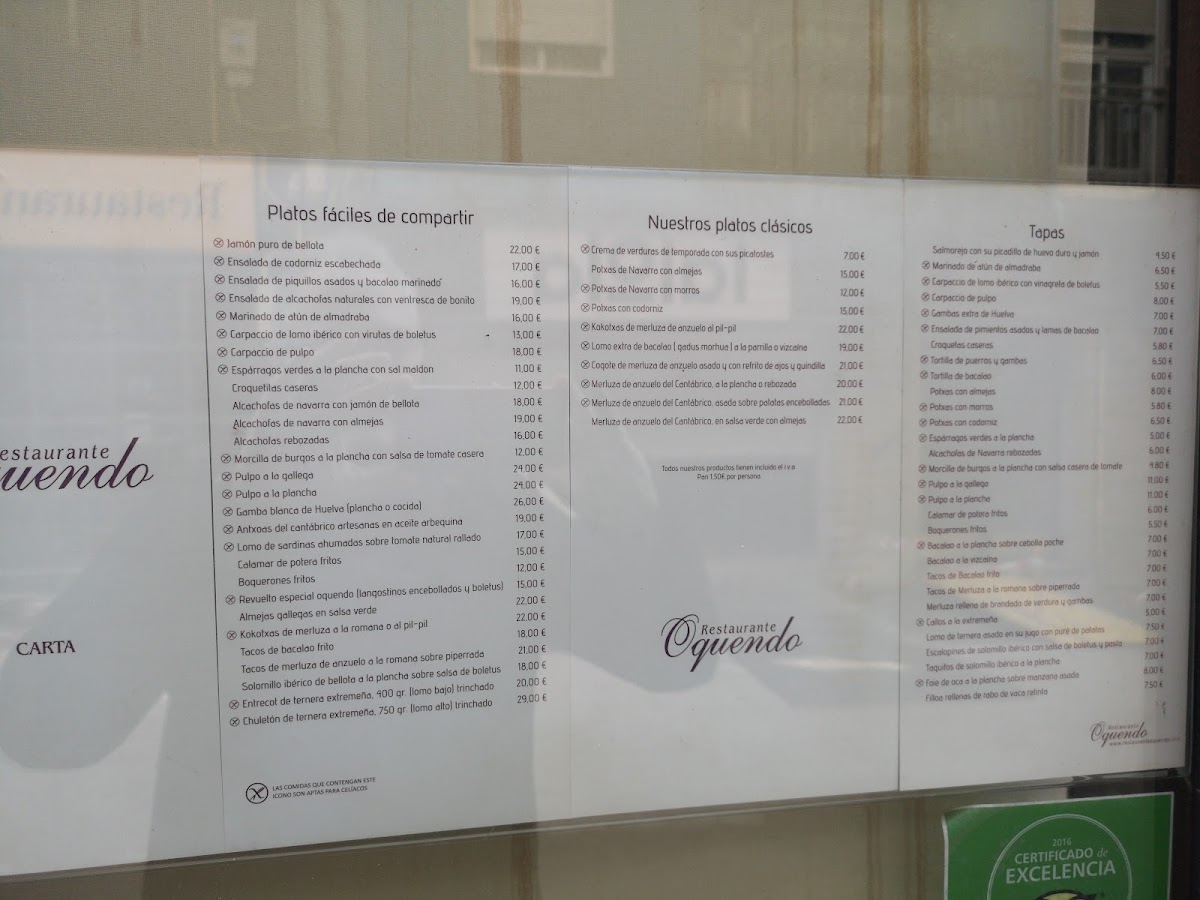 Menu Oquendo Restaurante & Tapería-8