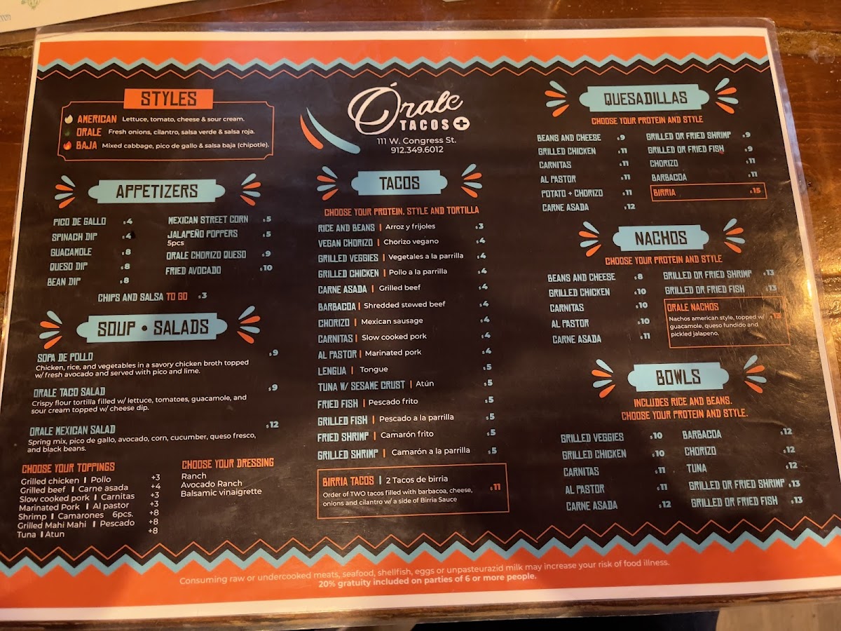 Menu Orale Tacos +-2