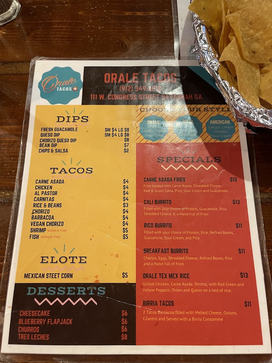 Menu Orale Tacos +-4