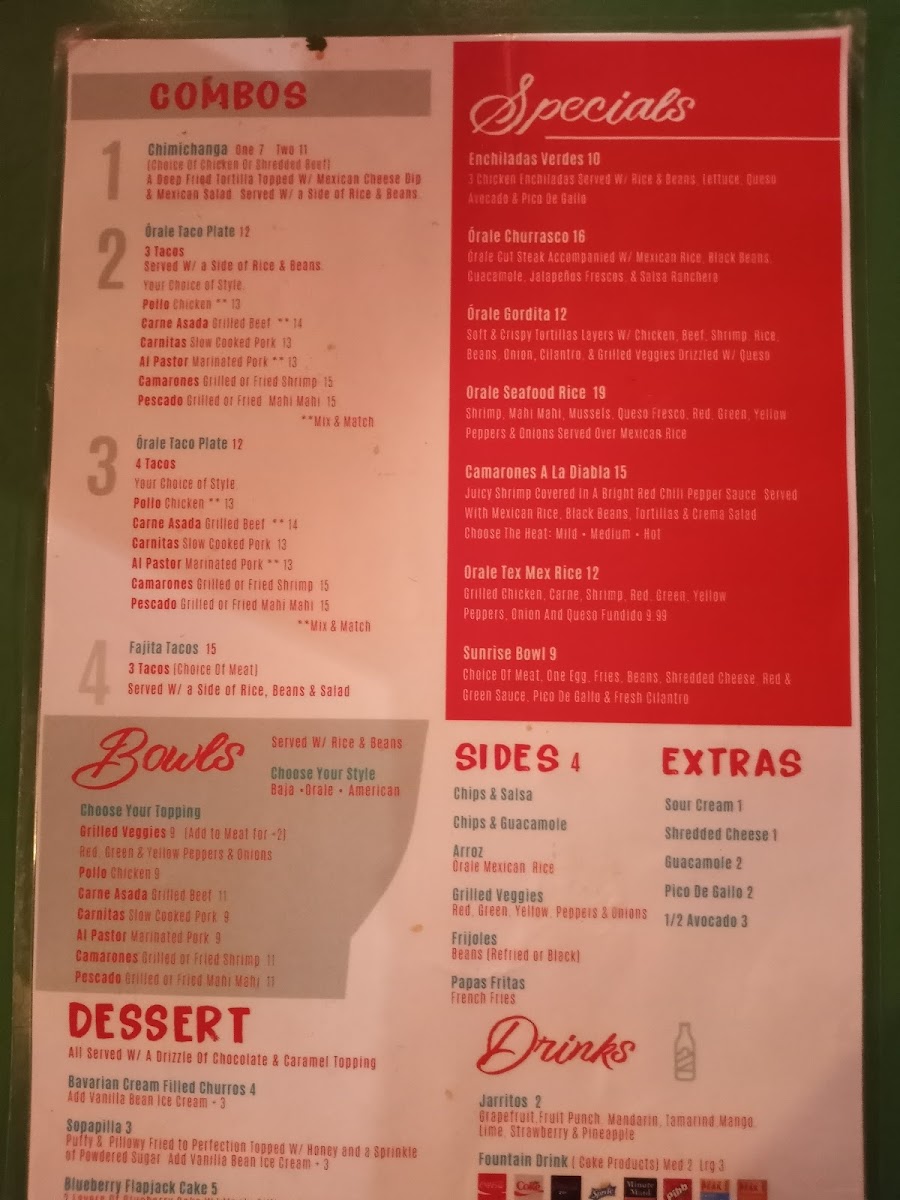 Menu Orale Tacos +-5