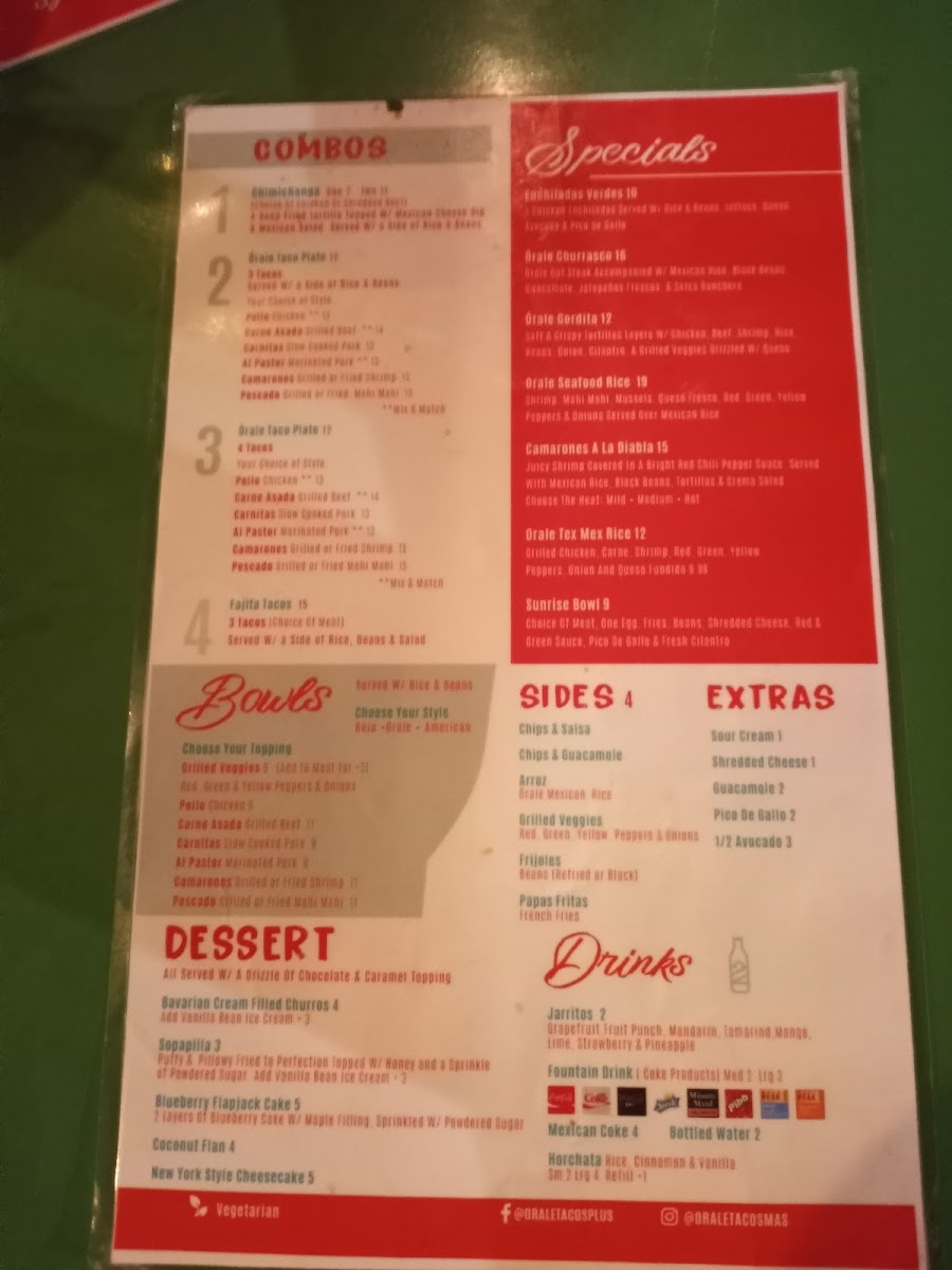 Menu Orale Tacos +-9