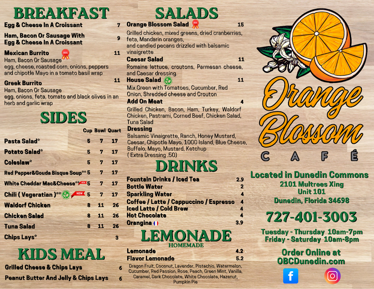 Menu Orange Blossom-2