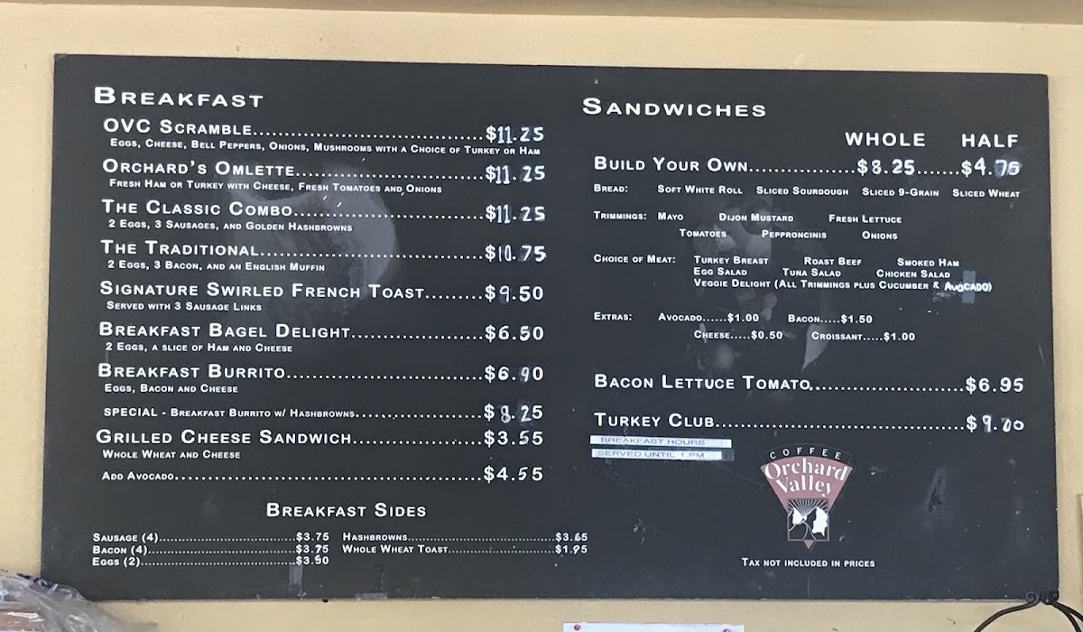 Menu Orchard Valley Coffee.-2