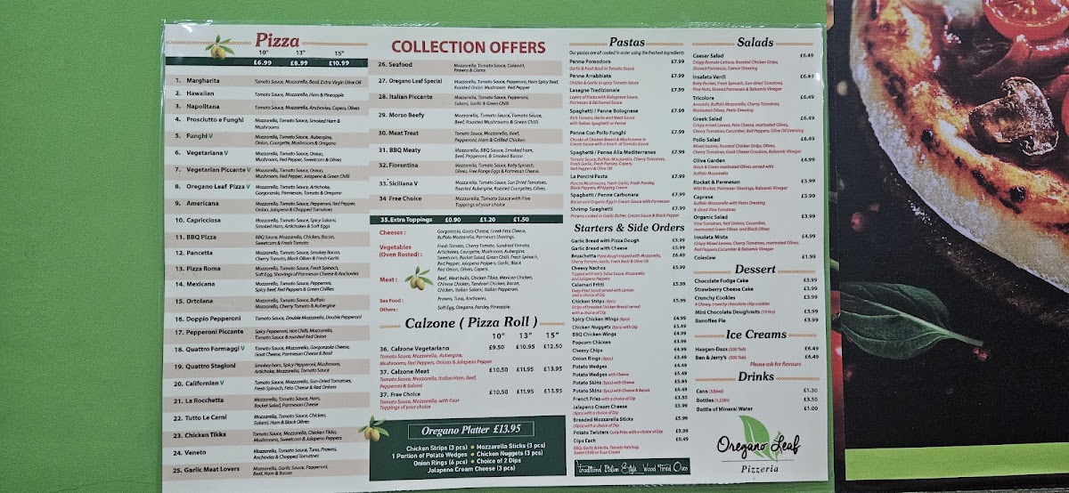 Menu Oregano Leaf Pizzeria-1