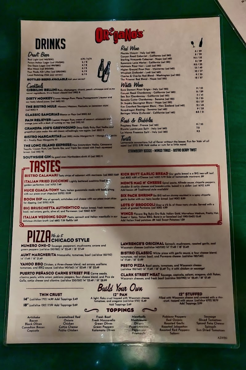 Menu Oregano's-9