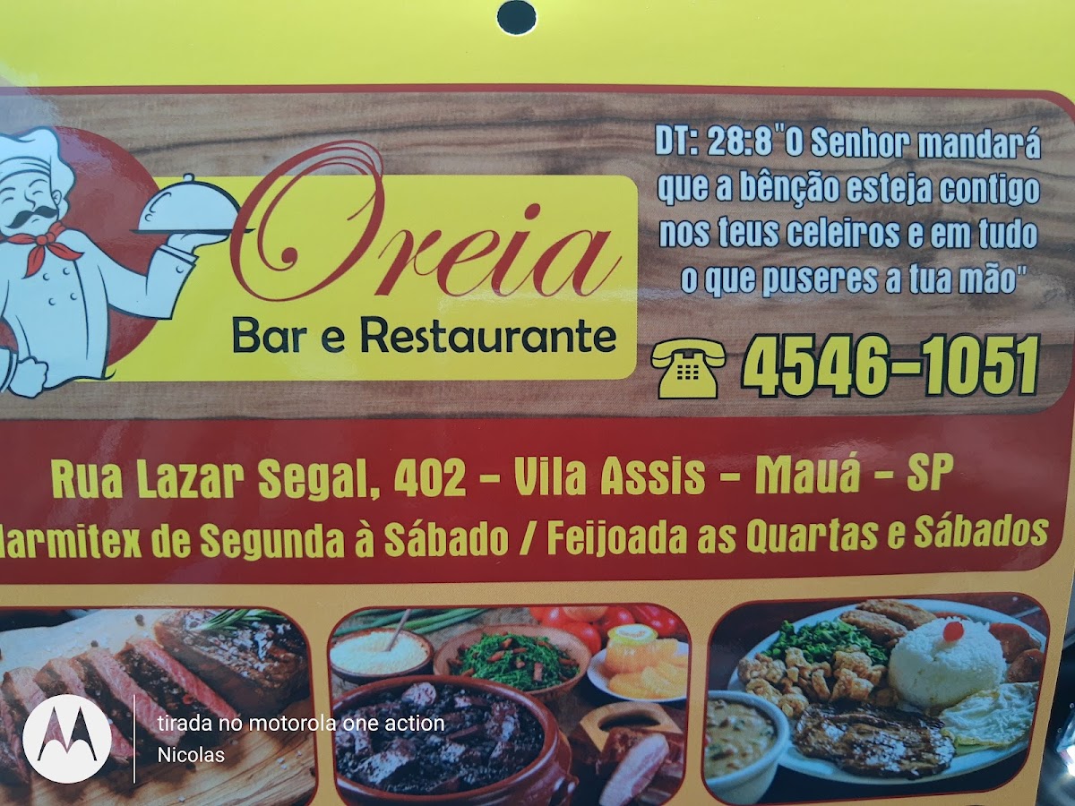 Menu Oreia's Bar E Restaurante-1