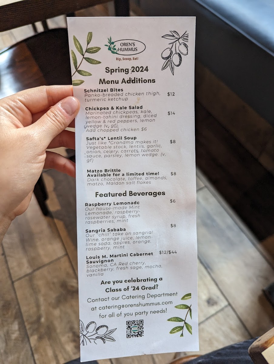 Menu Oren's Hummus-10