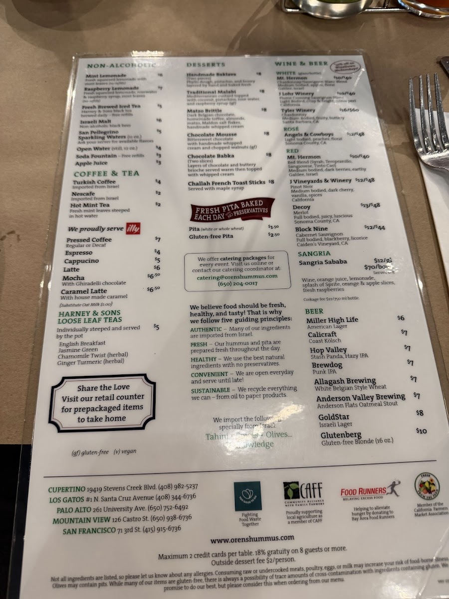 Menu Oren's Hummus-2