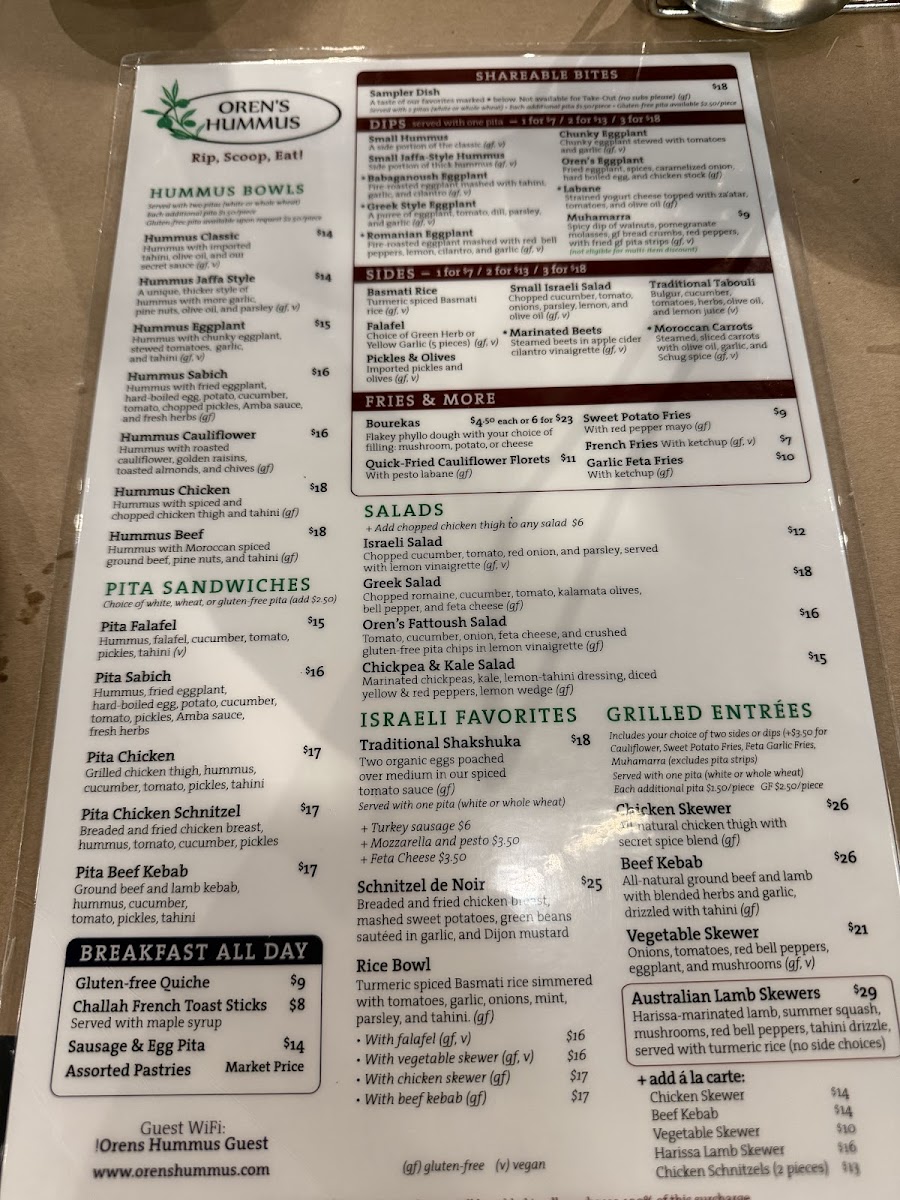 Menu Oren's Hummus-3