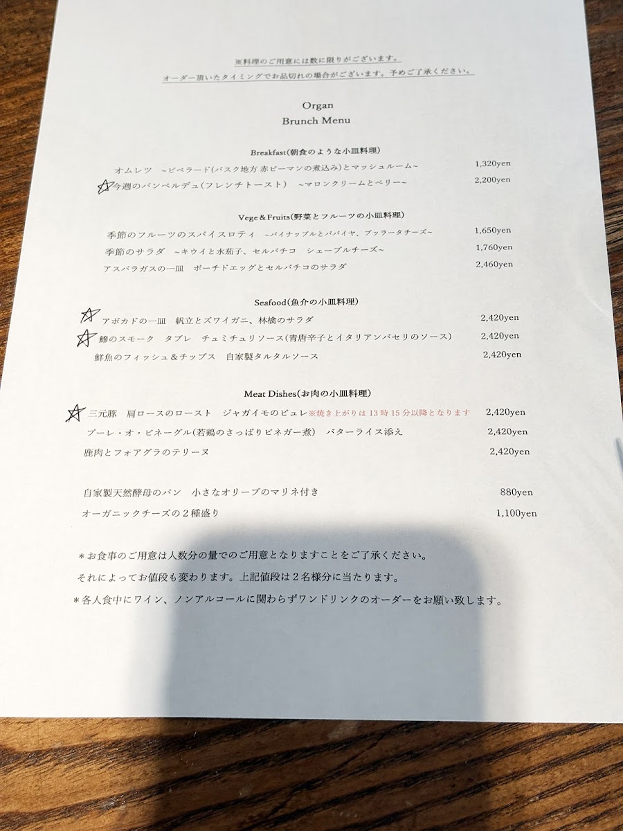 Menu Organ-2