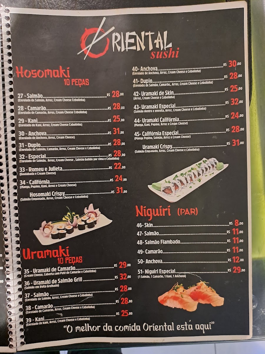 Menu Oriental Sushi Bar-1