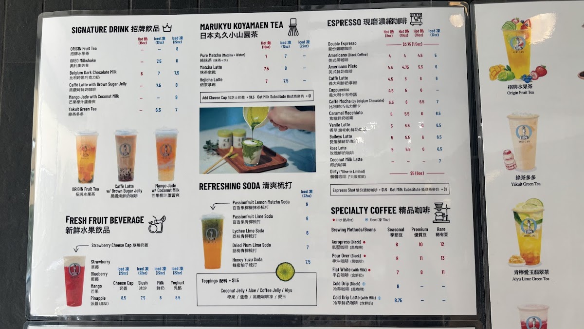 Menu Origin Delight Cafe - Coffee, Tea & Food-1