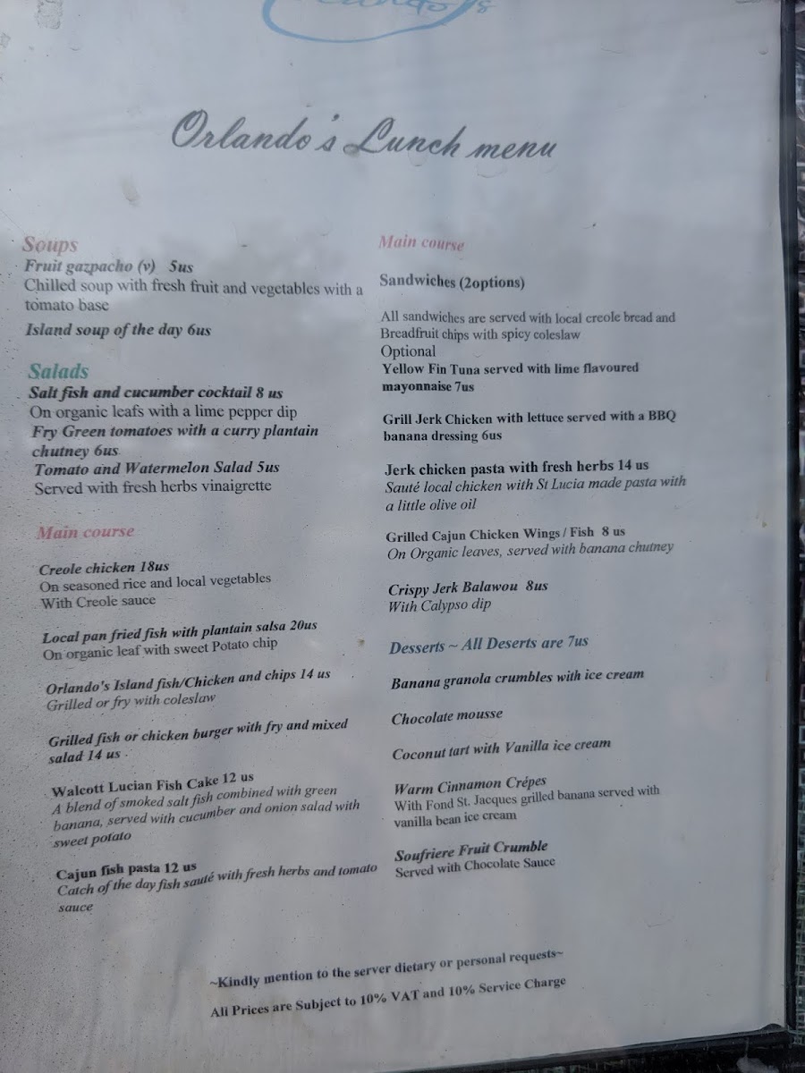 Menu Orlando's Restaurant & Bar-3