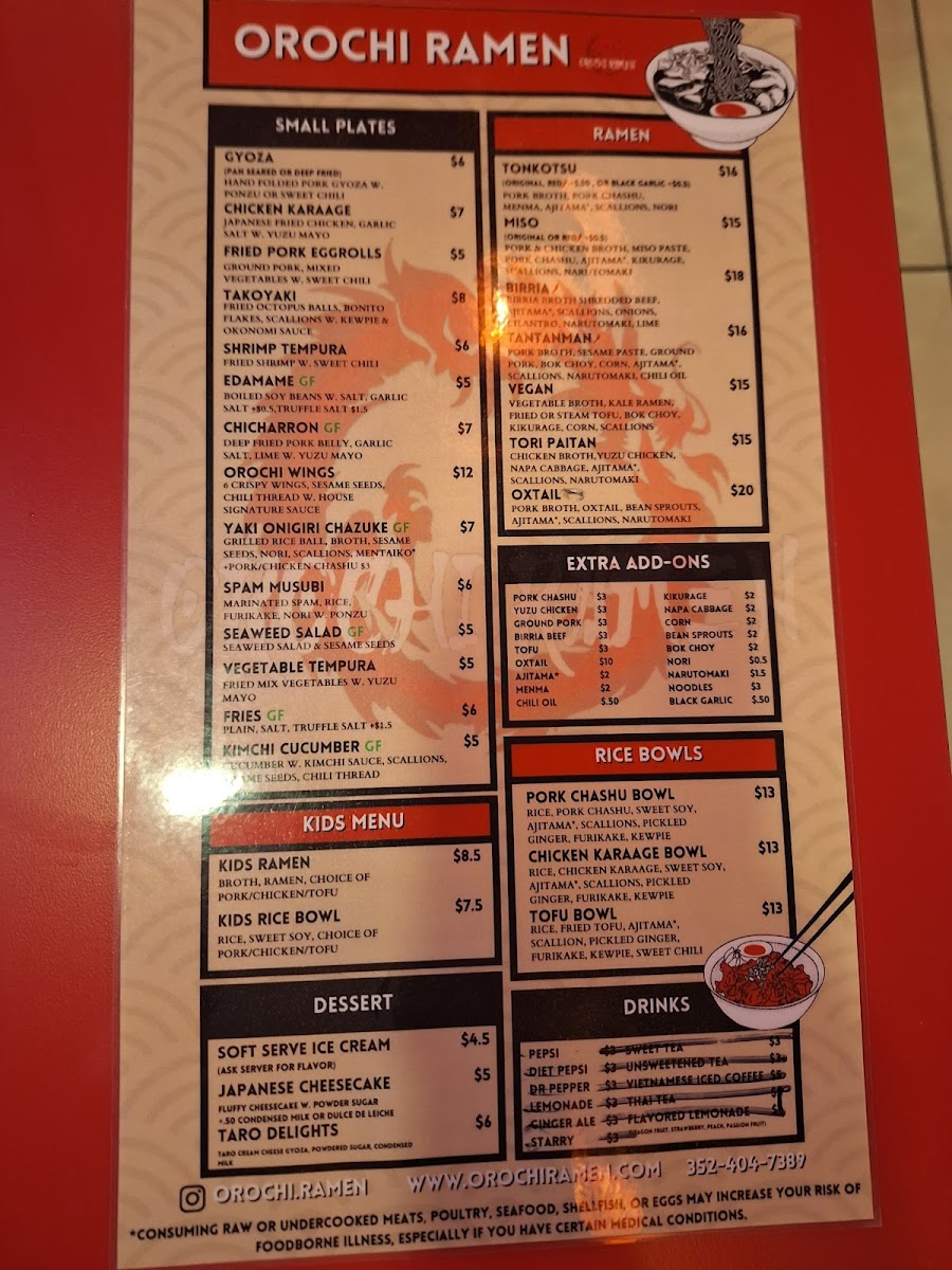 Menu Orochi Ramen-2