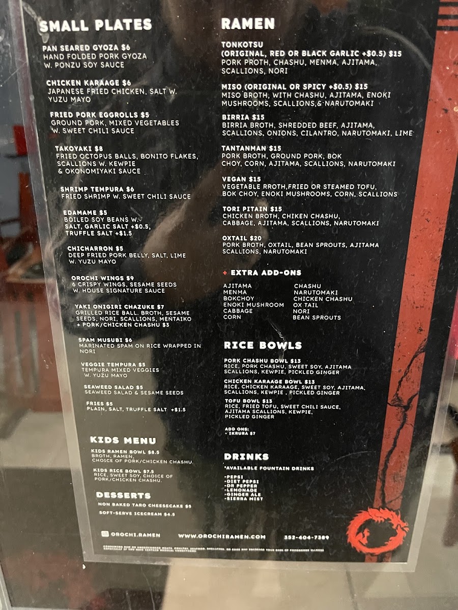 Menu Orochi Ramen-4