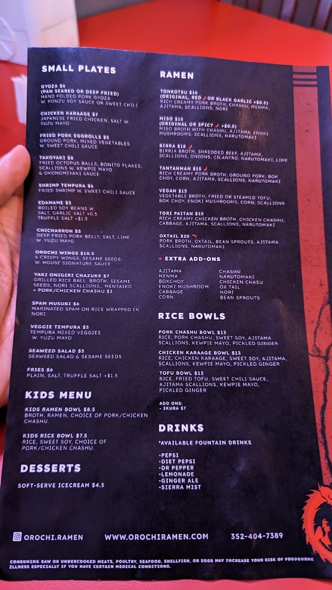 Menu Orochi Ramen-6