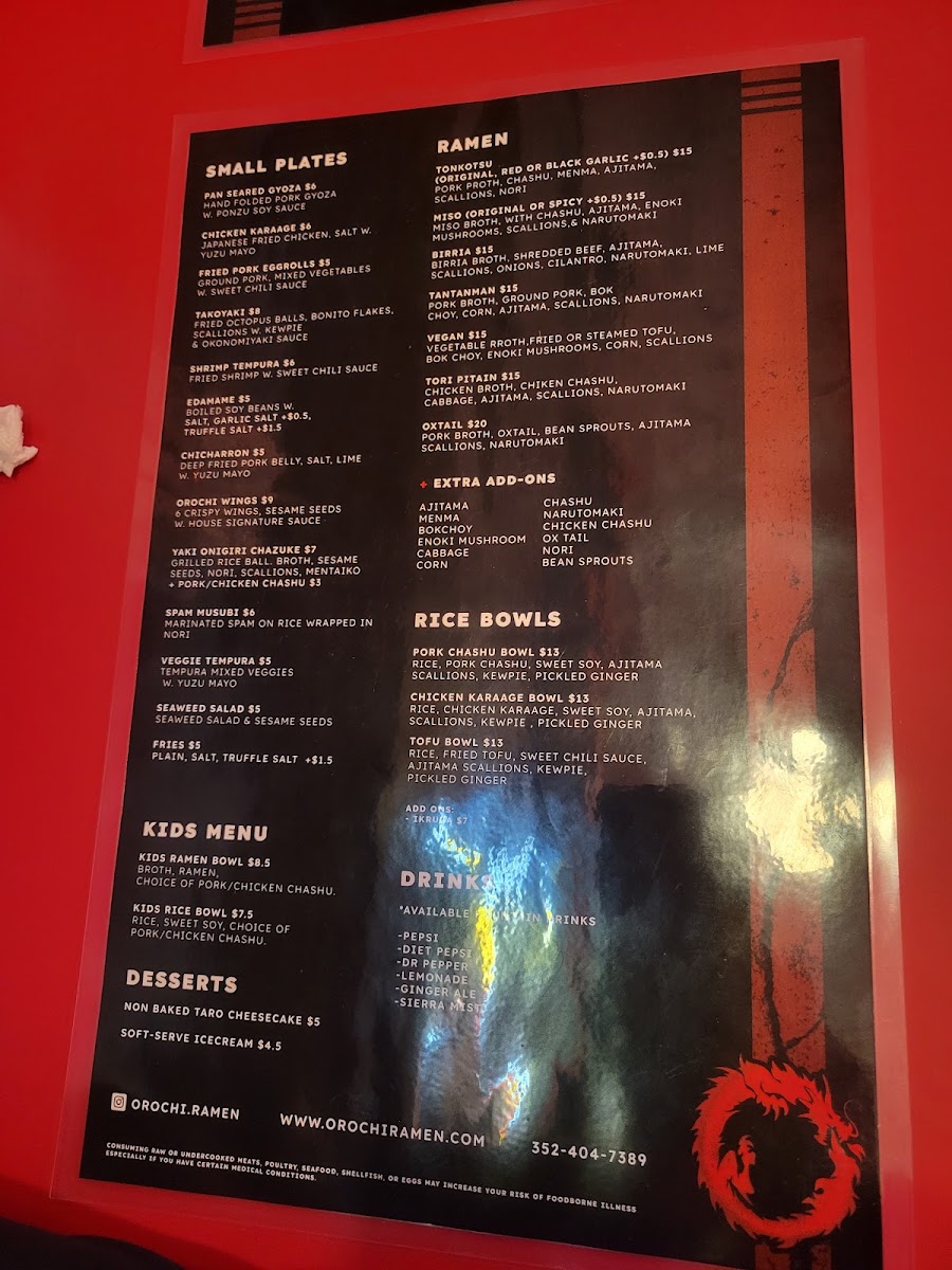 Menu Orochi Ramen-7