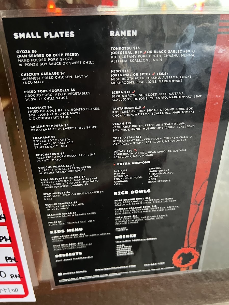 Menu Orochi Ramen-9