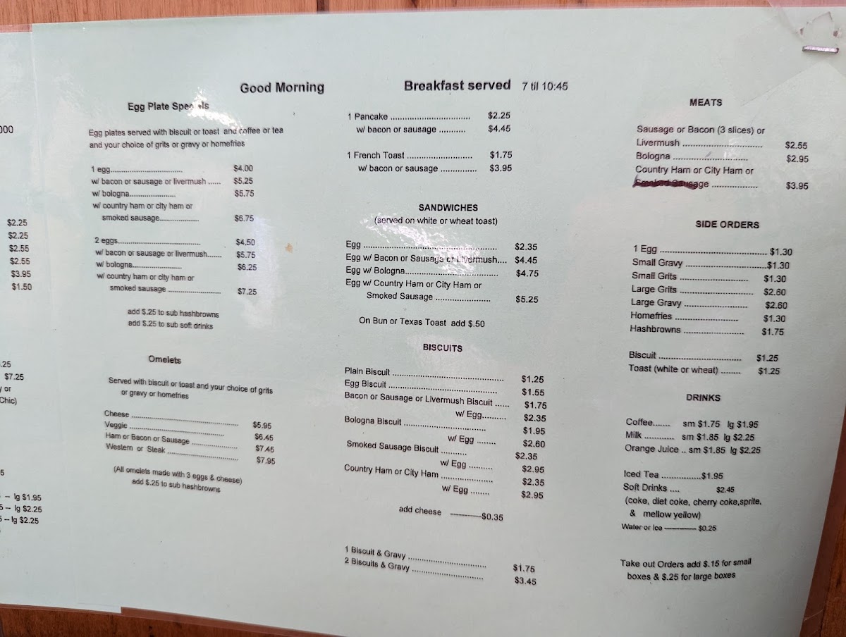 Menu Orr's Family Restaurant-10