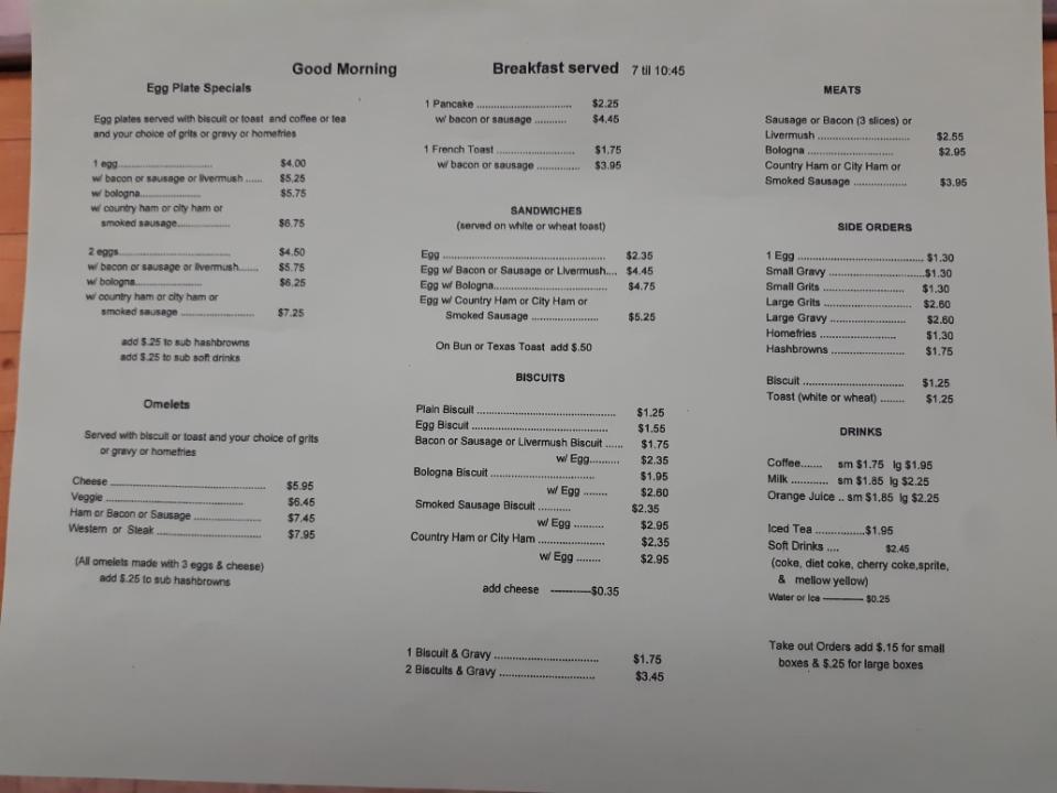 Menu Orr's Family Restaurant-5
