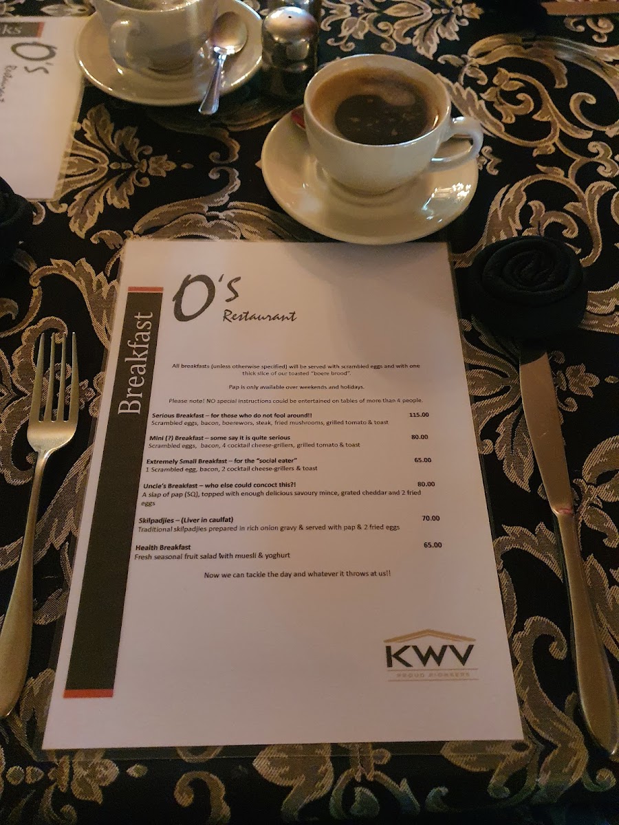Menu O's Restaurant Parys-9