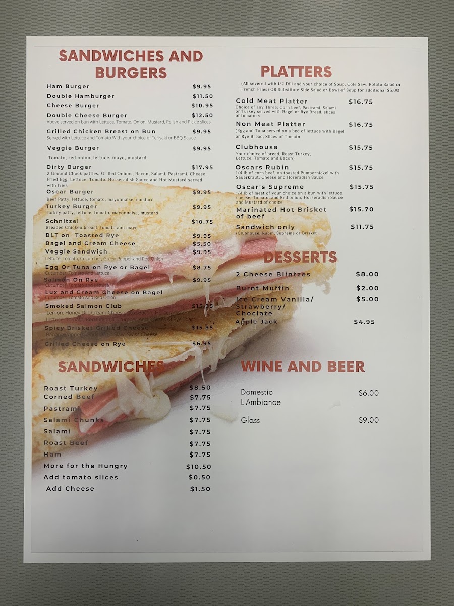 Menu Oscar's Deli-10