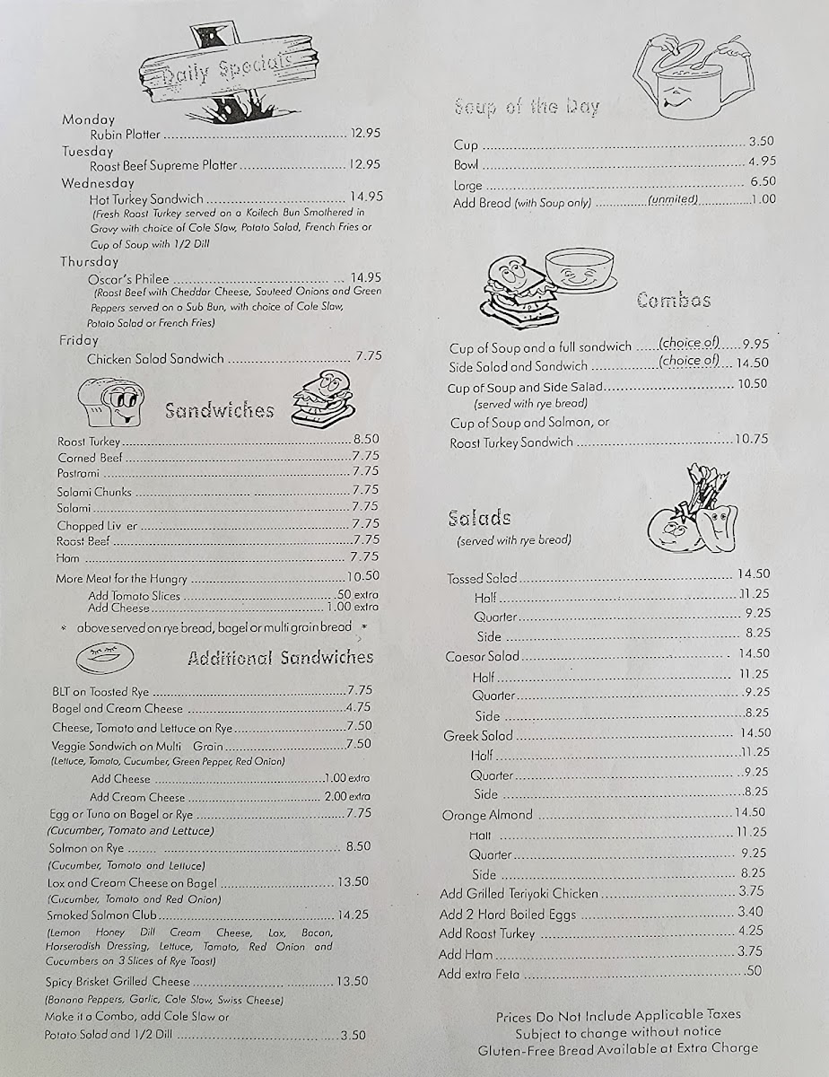 Menu Oscar's Deli-4