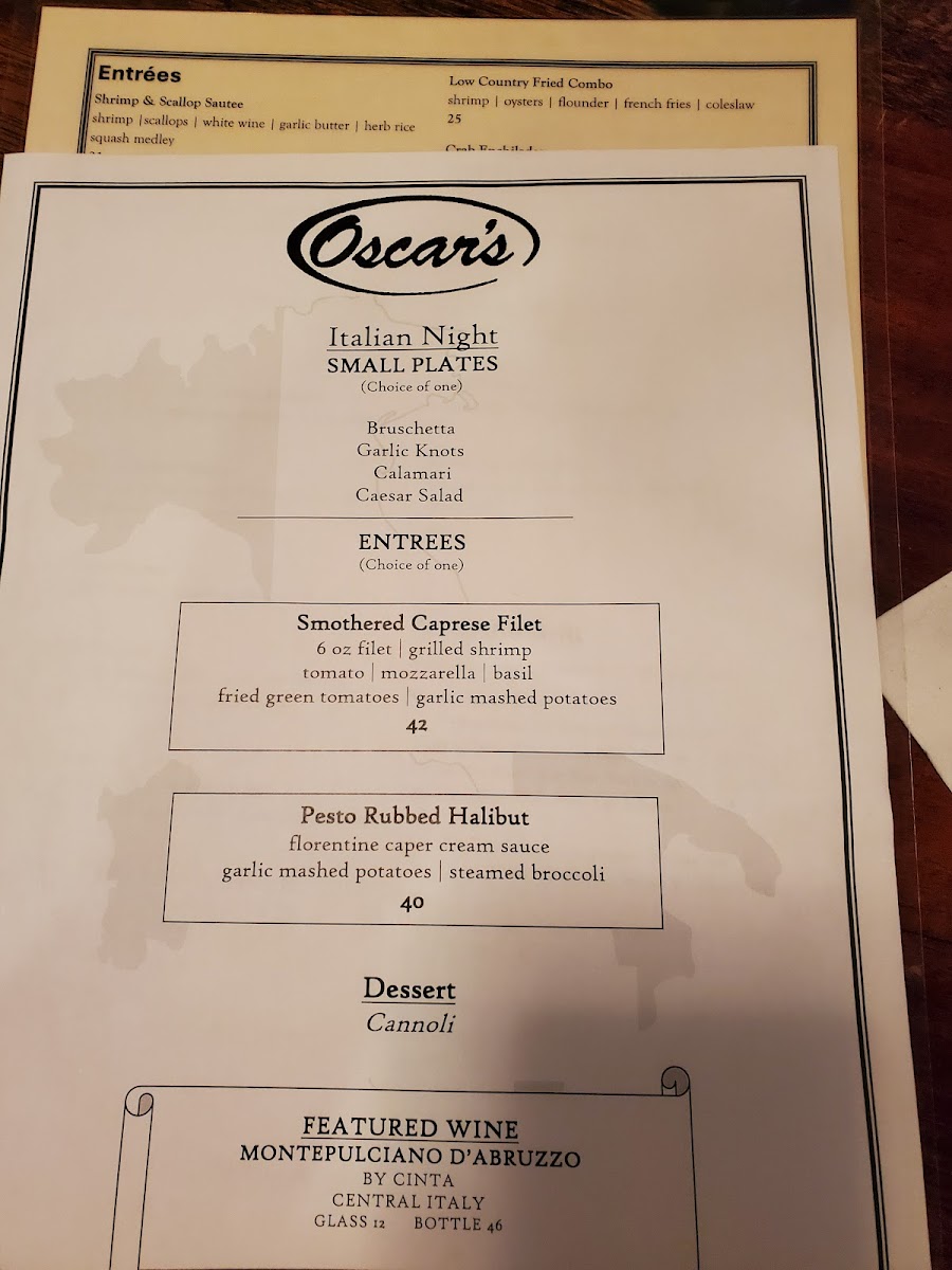 Menu Oscar's Of Summerville-10