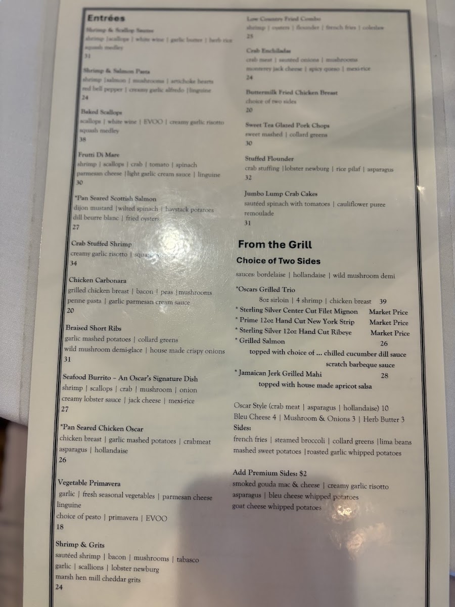Menu Oscar's Of Summerville-3