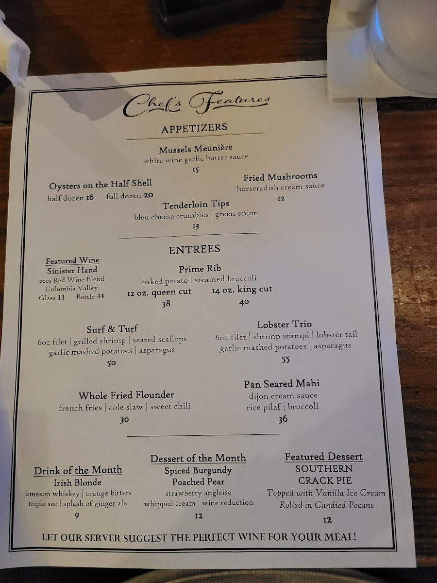 Menu Oscar's Of Summerville-9