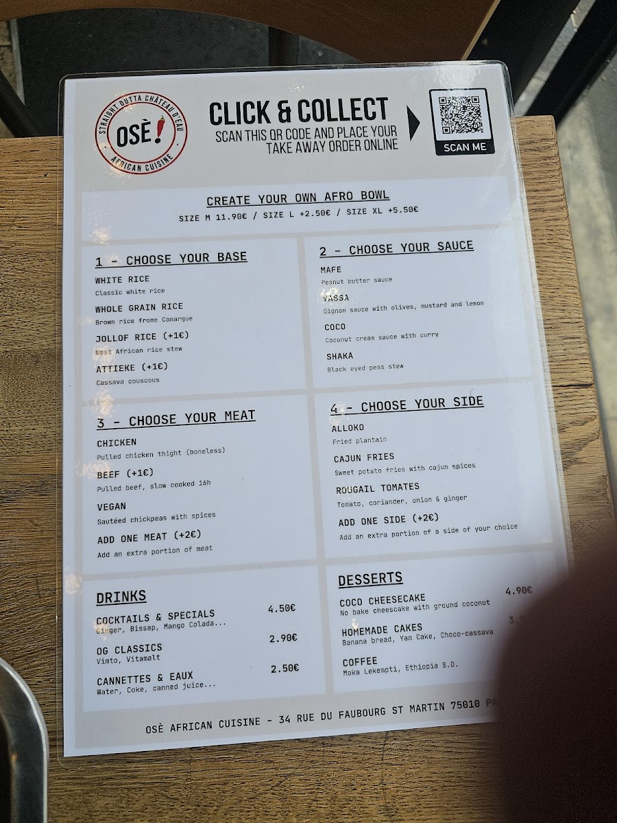 Menu Osè African Cuisine | Château D'eau-2