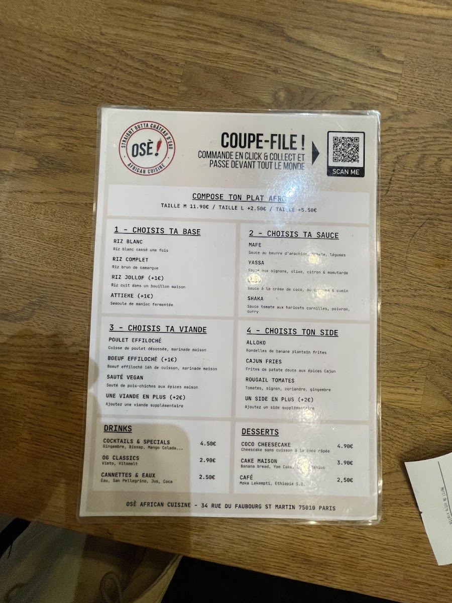 Menu Osè African Cuisine | Château D'eau-3