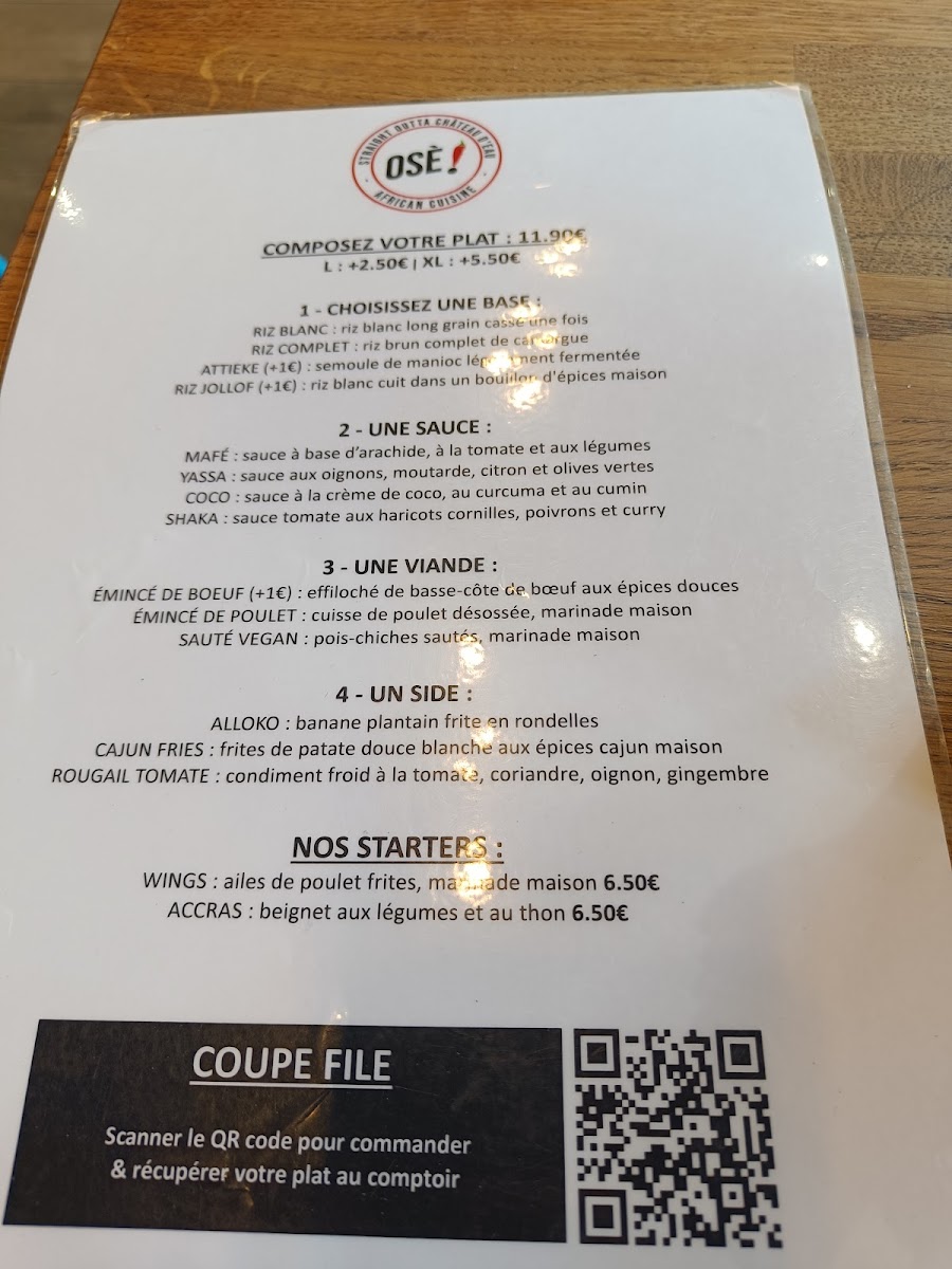 Menu Osè African Cuisine | Château D'eau-8