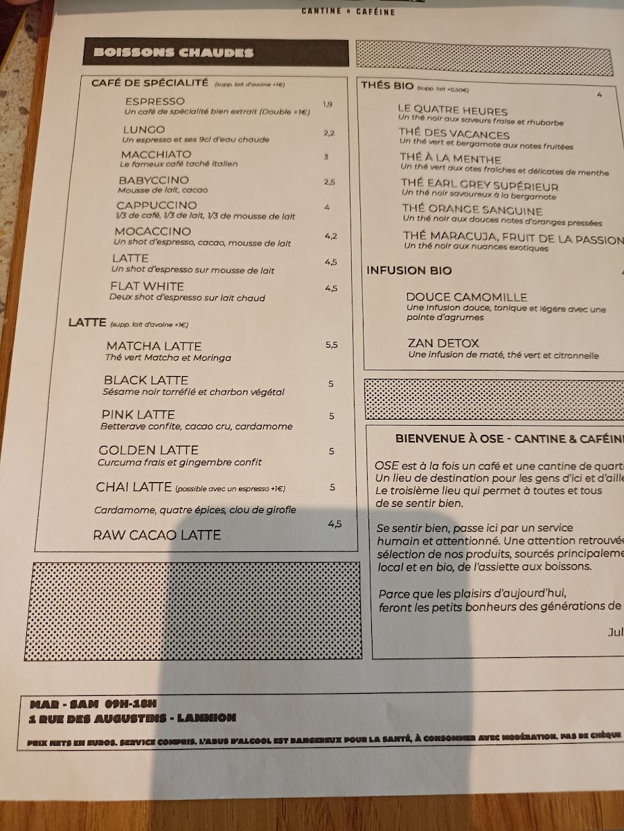 Menu Ose - Cantine & Caféine-2
