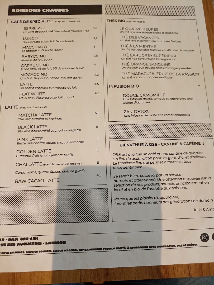 Menu Ose - Cantine & Caféine-4