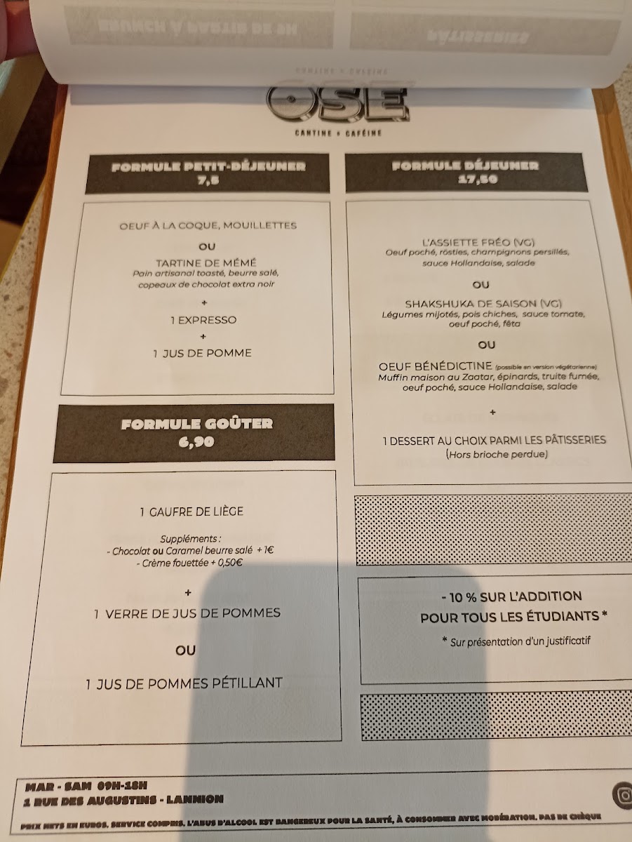 Menu Ose - Cantine & Caféine-5